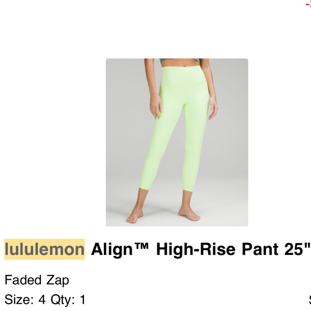 Lululemon align high rise leggings size 4